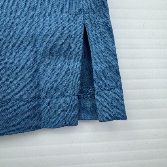 Blue Top Birds Dandelions Short Sleeve Buttons Size XL Lightweight - Picture 4 of 8